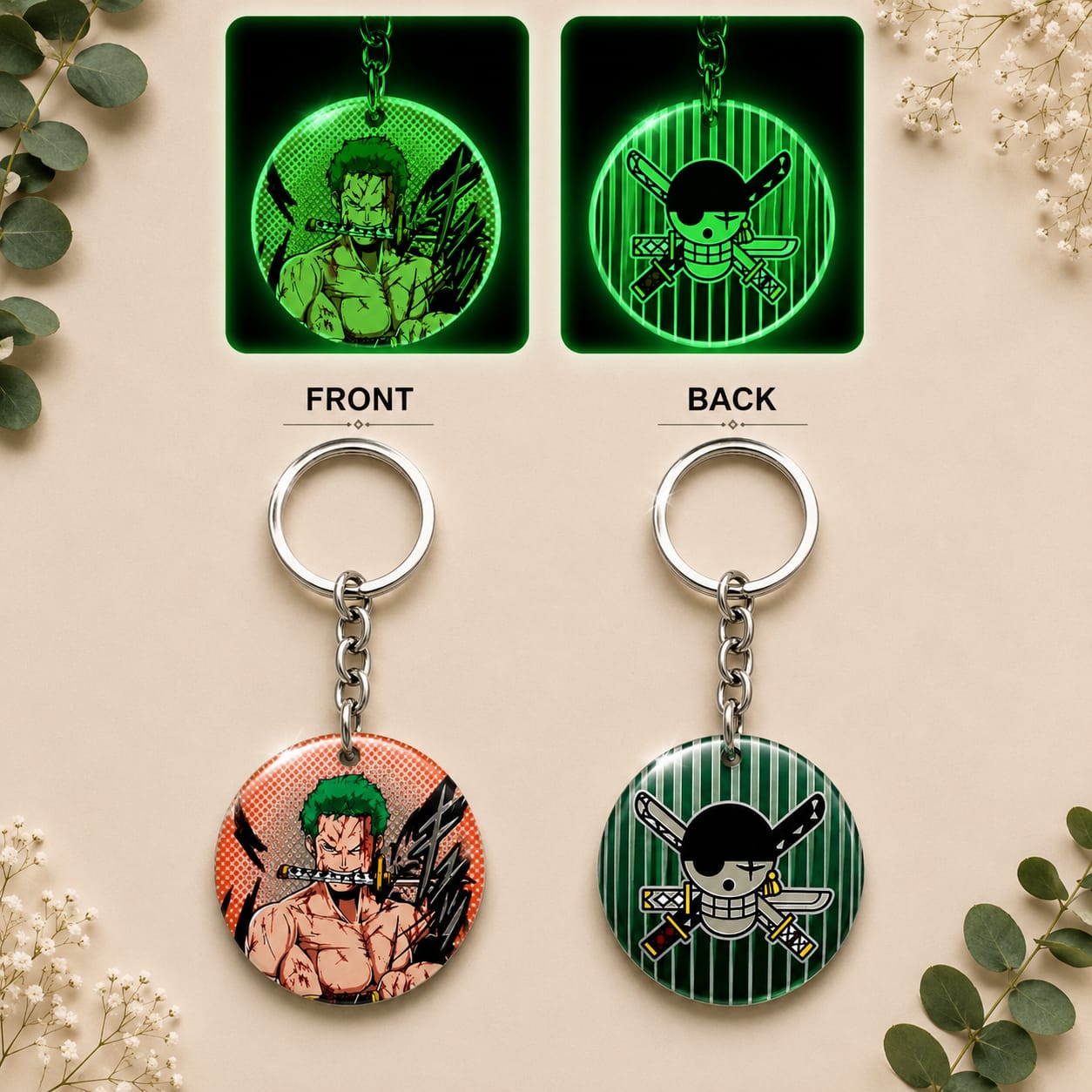 Roronoa Zoro Glow In The Dark Keychain
