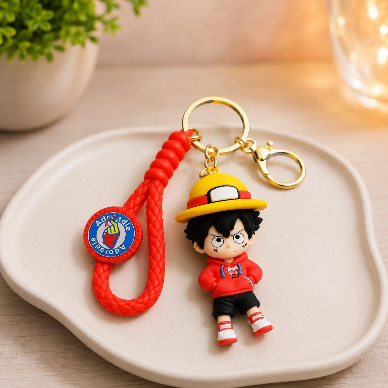 One Piece Luffy Keychain (Red Hoodie)