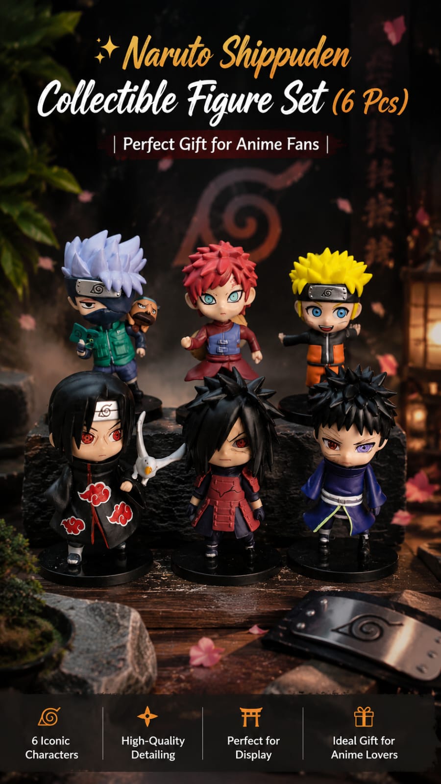 Naruto Shippuden Mini Figure Set of 6