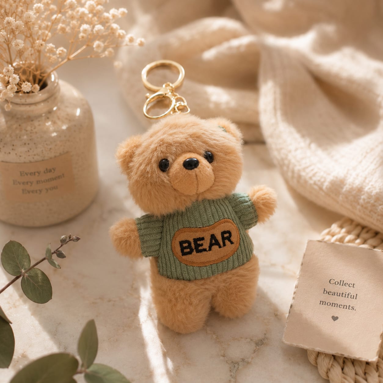 Teddy Bear Plush Keychain