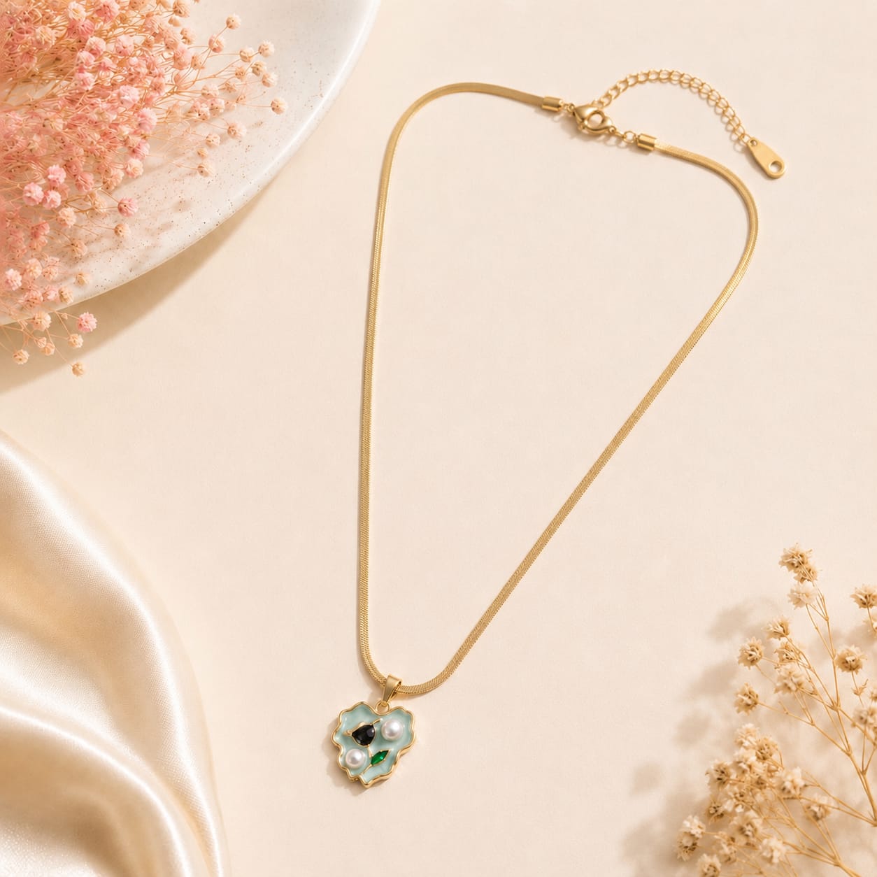 Sea Blue Handmade Heart Necklace