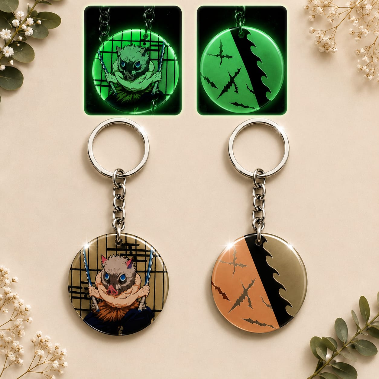 Inosuke Glow In The Dark Keychain