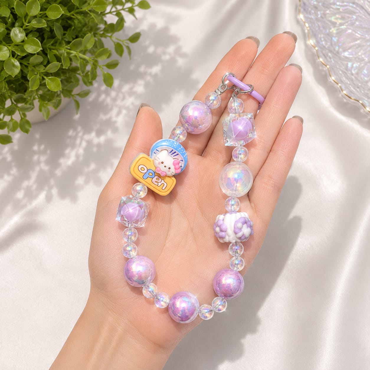 Purple Kitty Candy Phone charm