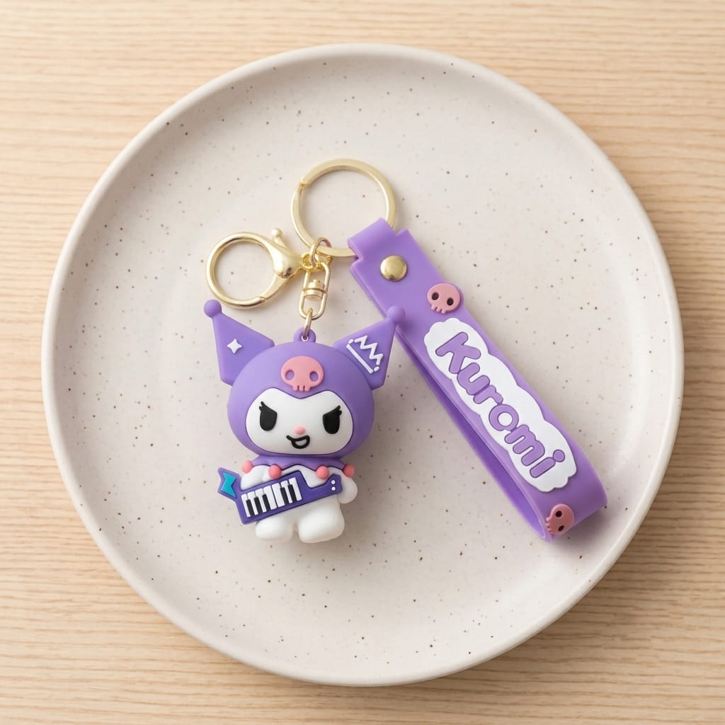 Kuromi Keyboard Silicone Keychain