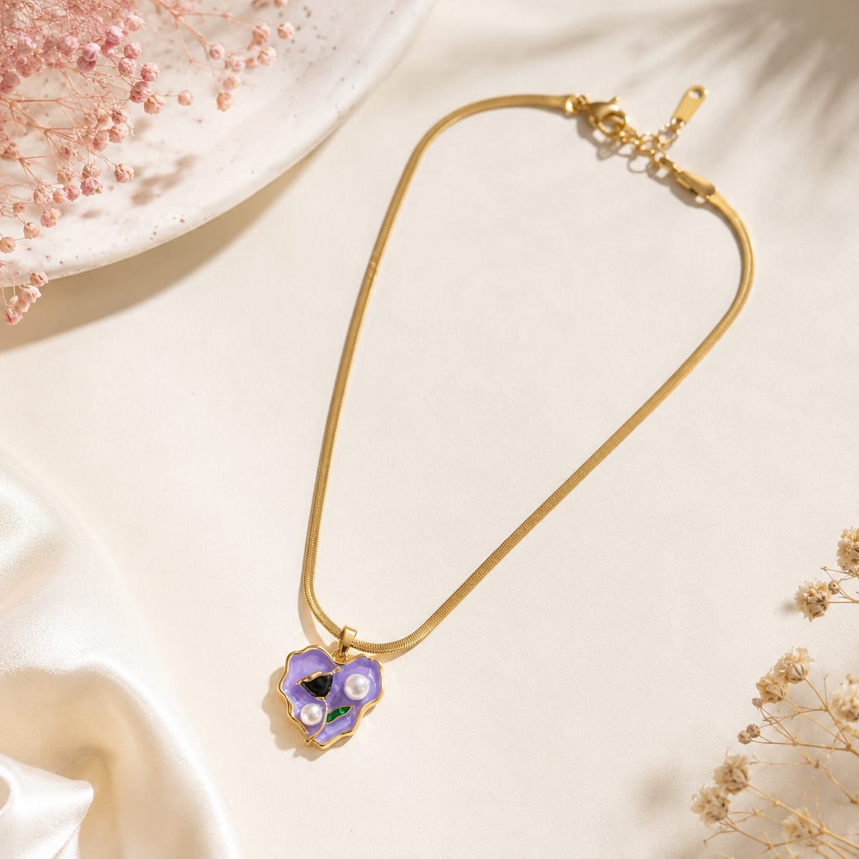 Purple Heart Handmade Necklace