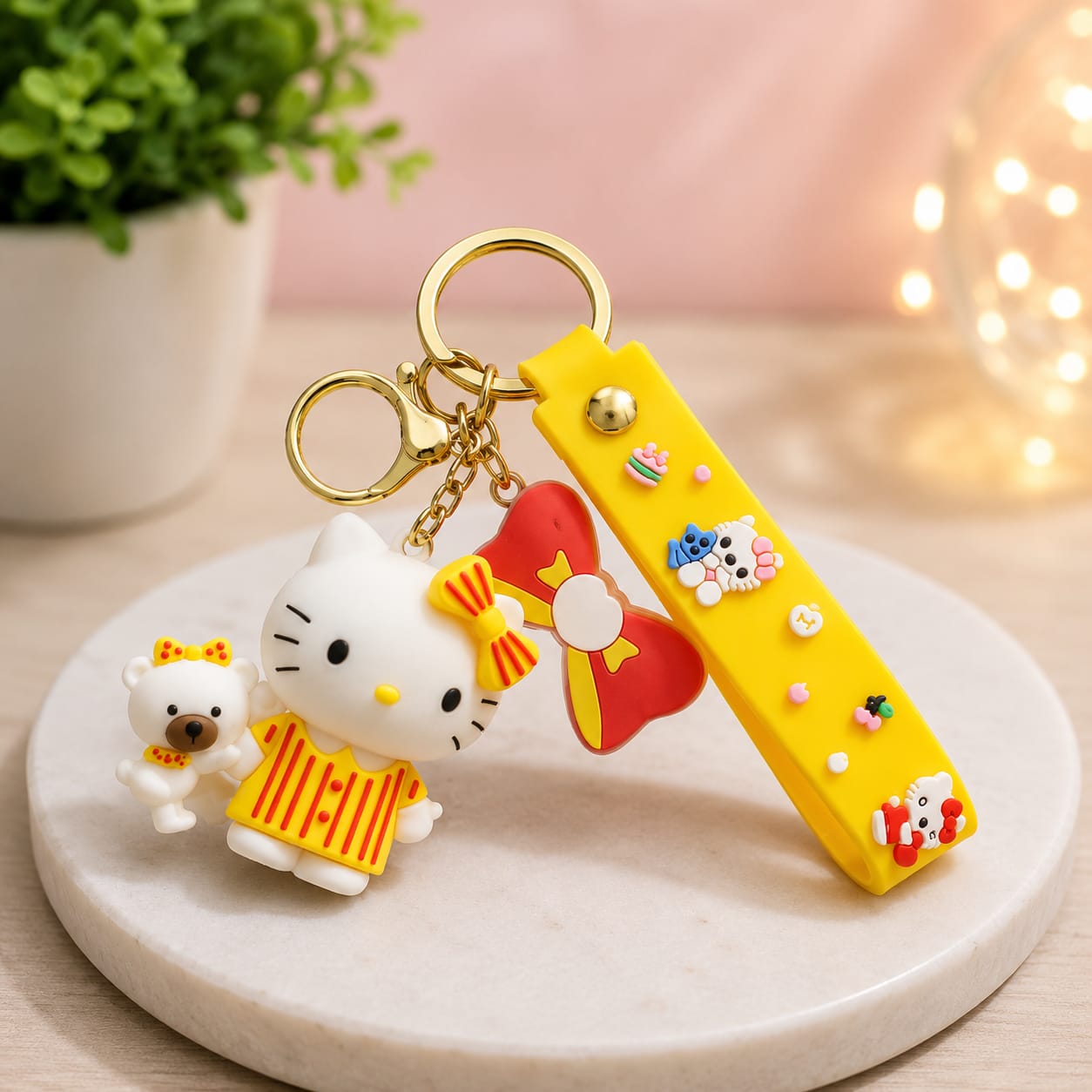 Yellow Hello Kitty Keychain