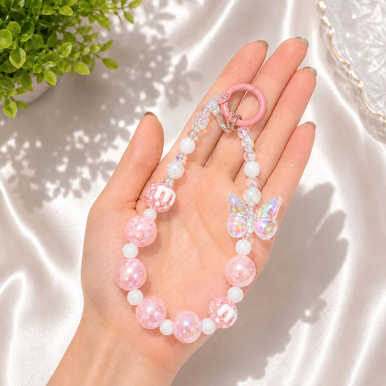 Pink Butterfly Candy Phone Charm