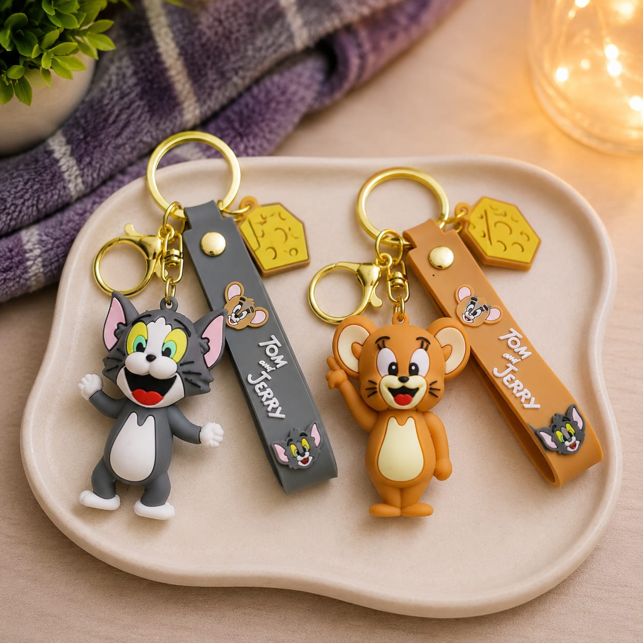 Tom & Jerry Premium Silicone Keychain Set