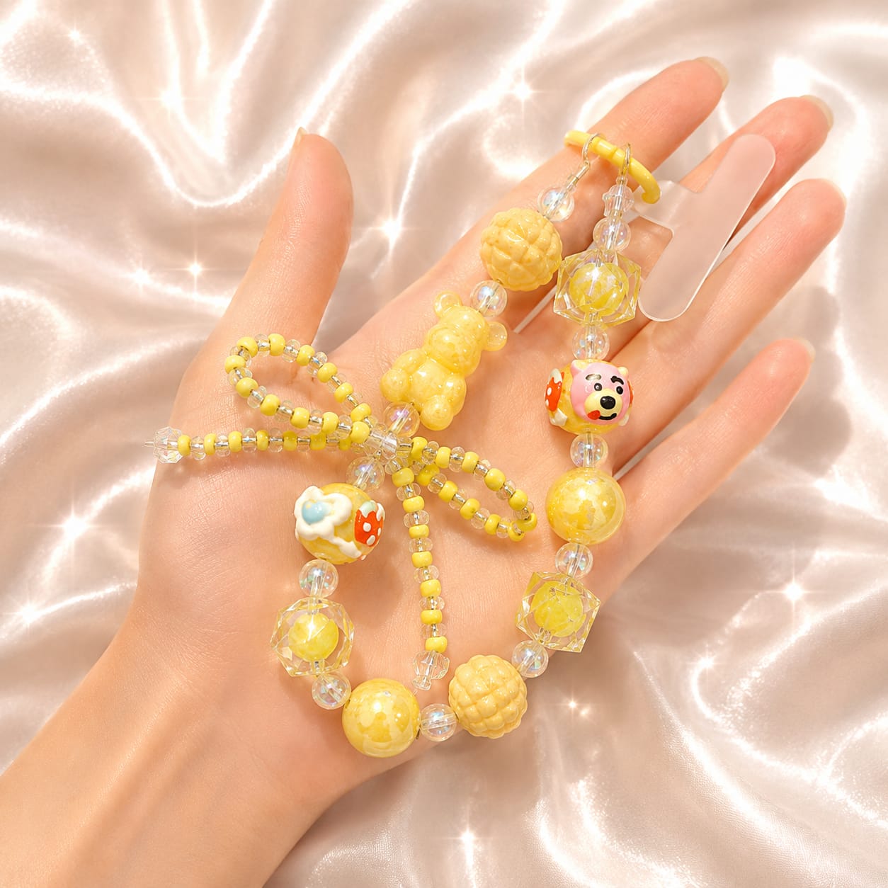 Yellow Teddy Bow Phone Charm