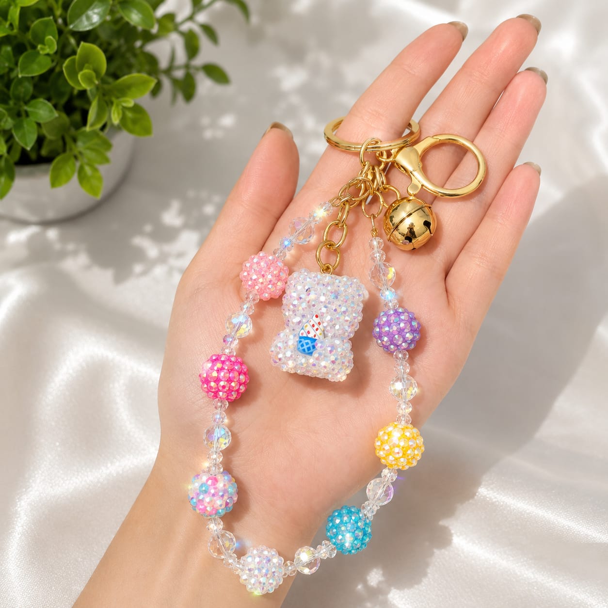 Teddy Rhinestone Phone Charm