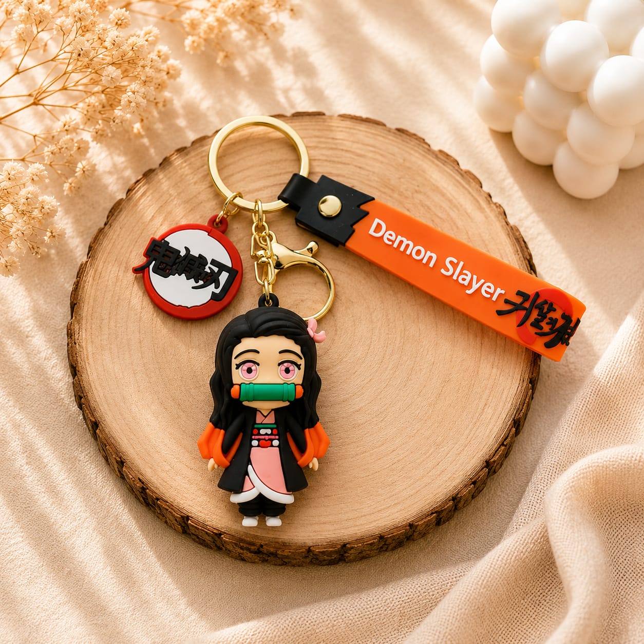 Nezuko Keychain (Bamboo Muzzle Version)