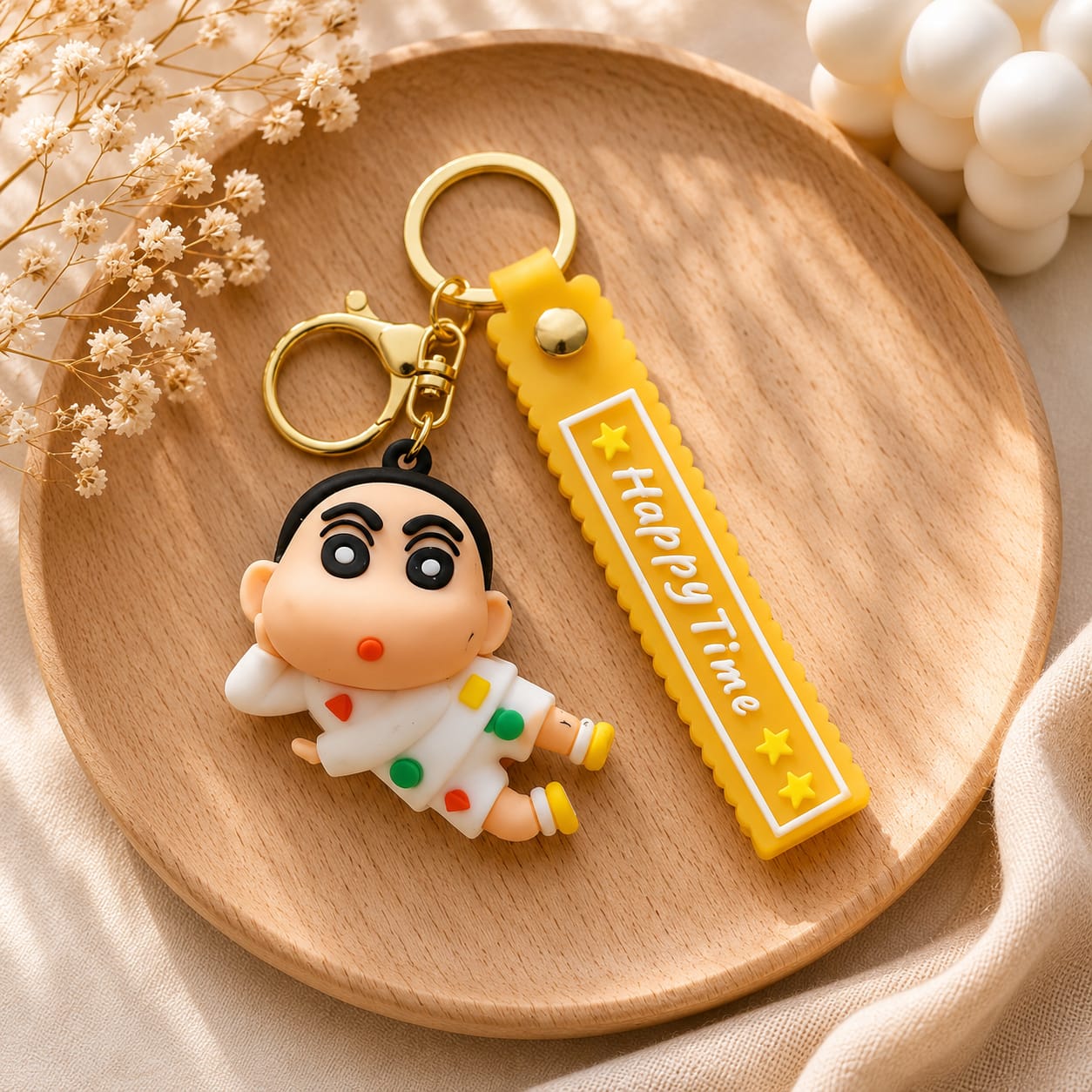 Shinchan Happy Time Silicone Keychain