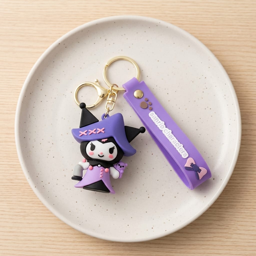 Kuromi Witch Silicone Keychain