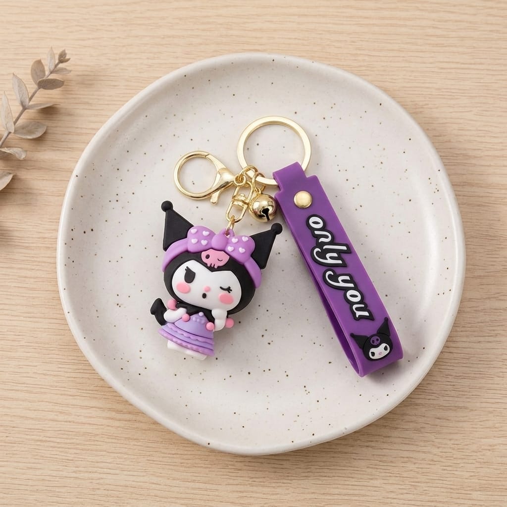 Kuromi Wink Silicone Keychain